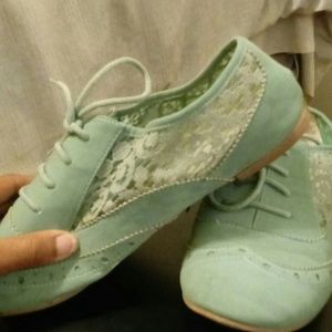 Mint green shoes